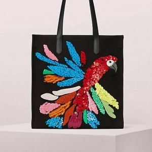Kate Spade Kitt Parrot Embellished Tote Extra Large North South Tote - NWT